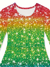 3D Unicorn Print Long Sleeve Casual Dress, Comfortable Sportswear Gift, Spring/Autumn